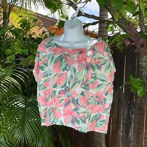 JOIE Cropped Floral Top size x large